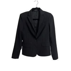 Theory Blazer Womens Size 4 Black Gabe B3 Slim Fit Wool Blend Single Button